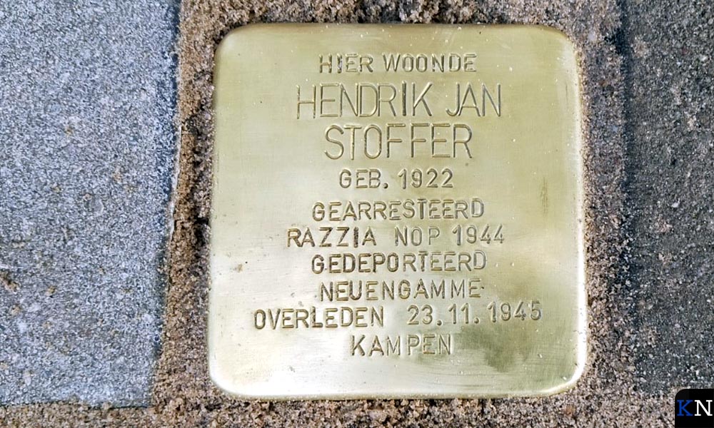 Struikelsteen voor Hendrik Jan Stoffer, laat erkend oorlogsslachtoffer van de Arbeitsansatz.